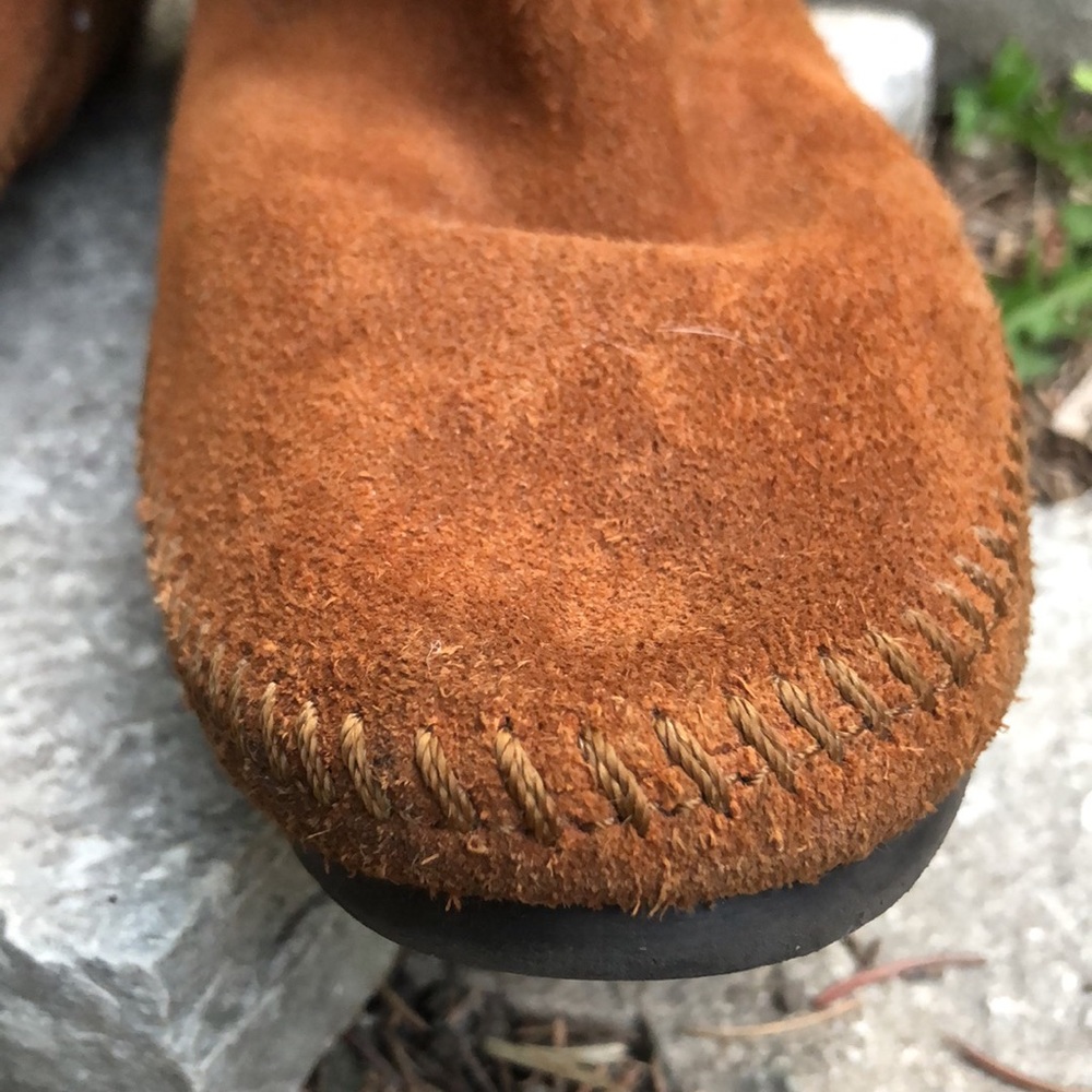 Minnetonka Three Layer Fringe Boot Style Moccasin… - image 8